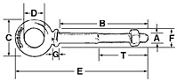 Drop Forged Eye Bolts <BR> Shoulder - Machine Thread 2